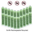thumbnail image 4 of AAA Rechargeable Batteries (20 Pack) 600mAh Pre-Charged 1.2V Long-Lasting Ni-MH Triple aaa Batteries, 4 of 7