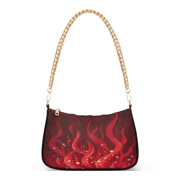 ALAZA Red Flames Women's Chain Shoulder Bag Hobo Handbag Tote Crossbody Purse