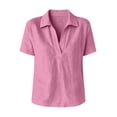 thumbnail image 5 of Women's Casual Loose Plain V-Neck Pullover Top for Everyday Wear, 5 of 7