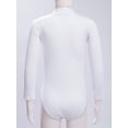 thumbnail image 4 of Aislor Girls Long Sleeve Team Basic Leotard Gymnastic Ballet Dance Fleece Lined Warm-up Bodysuit White Mock Neck 10-11, 4 of 7