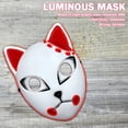 thumbnail image 1 of Máscara de zorro luminosa Facial completa Anime japonés Decoración Cosplay Máscaras Accesorios de disfraces Wdftyju Para estrenar, 1 of 8