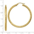 thumbnail image 3 of FB Jewels 14K Yellow Gold Diamond-cut 3mm Round Hoop Earrings, 3 of 3