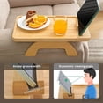 thumbnail image 6 of Multi-Angle 360° Rotatable Phone Tablet Holder, Foldable Bamboo Sofa Tray Table For Living Room, Bed, Snacks, Drinks, Laptop, Universal Couch Arm Desk With Cup Holder, Space Saving Design,Style A, 6 of 13