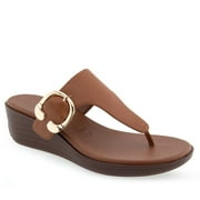 Aerosoles Izola Women's Wedge Sandals Color: Tan Pu Leather Size: 10