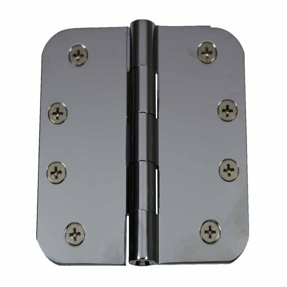 Renovators Supply Bright Chrome Plated Cabinet Door Square Hinge 4" Kitchen Cabinet Hinge w/Removable Stainless Steel Pins and Hardware