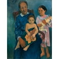 thumbnail image 2 of Gauguin, Paul 15x18 Black Ornate Wood Framed with Double Matting Museum Art Print Titled - Polynesian Woman with Children, 2 of 4