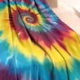 thumbnail image 3 of Colorful Rainbow Tie Dye Spiral Pattern Blanket,Comfortable Soft Flannel Throw Blanket,All Season,Warm Lightweight Blankets for Sofa Bed Couch Living Room Chair,60"x80", 3 of 4