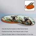 thumbnail image 4 of Bear 6PCS Round Microfiber Leather Coasters 11x11 cm/4.3x4.3 in - Set of 6 Drink Coasters for Home and Office - Heat Coaster Set for Cups and Mugs, 4 of 6