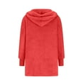 thumbnail image 5 of FAIWAD Women's 3 Piece Outfits Soft Fleece Cardigan Crop Top and Shorts Winter Pajamas Set Warm Loungewear, 5 of 7