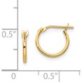 thumbnail image 5 of 14K Yellow Gold Madi K 1mm Hoop Earrings (10 X 1) Made In United States se219, 5 of 6