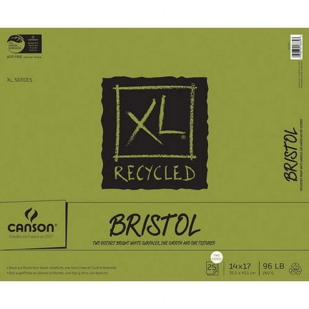 Pro-Art 457491 Canson XL Recycled Bristol Paper Pad 9 inch x 12 inch -25 Sheets