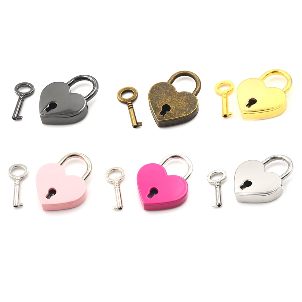 Supply Luggage Colourful Antique Style Heart Shaped Lock Padlock Security Tool 