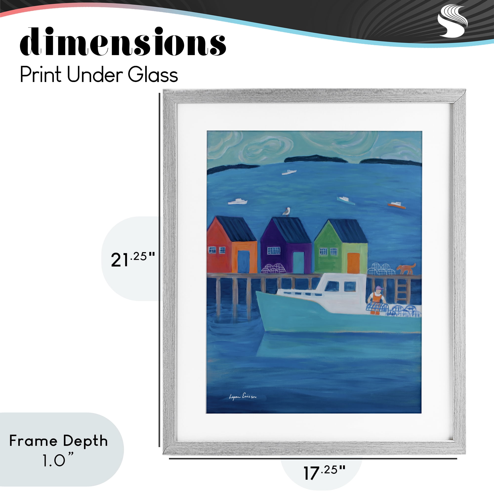 Stupell Industries Out Hauling Traps Gray Framed Print Under Glass, design by Lynn Ericson Fine Art