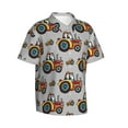 thumbnail image 2 of Uemuo Cartoon Tractor Printed Regular Fit Short Sleeve Casual Hawaiian Shirt for Men,Aloha shirt,Tropical shirt,Floral print shirt,Vacation Beach shirt-X-Large, 2 of 9