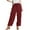 Wine, variant on Voncos Womens Navy Wide Leg Corduroy Pants - Drawstring Waist Relaxed Fit Casual Trousers with Patch Pockets L,Size L