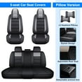 thumbnail image 3 of Car Seat Covers for Ford Focus , Premium PU Leather Auto Seat Cushions Protector with Pillow, 5 Seats Full Set for EcoSport/ Fiesta/ Focus/ Fusion Black+Gray, 3 of 14