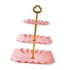 thumbnail image 5 of Soporte de plástico para cupcakes de 3 niveles para repostería, ideal para fiestas, baby showers y celebraciones. Rosa, 5 of 9