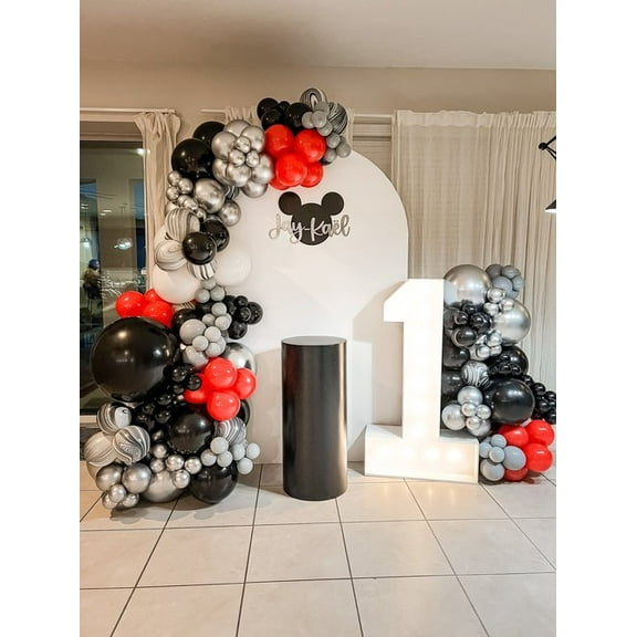 DIY Mickey Mouse Garland Kit, Kids Party, Disney, First Birthday, Baby Shower, Black Red