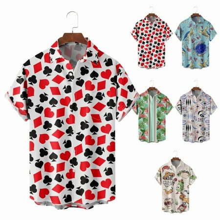 

Adult Kids Beach Button Down Shirt & Top with Breast Pocket Party Clothing Apparel Regular & Big Man Sizes
