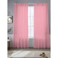 thumbnail image 2 of Pink Sheer Curtains 96 Inch Length 2 Panels Set for Living Room/Bedroom, Pure Pink Semi Curtain Sheers Drapes Rod Pocket Curtains Window Treatment Set 52''x96''x2, 2 of 7
