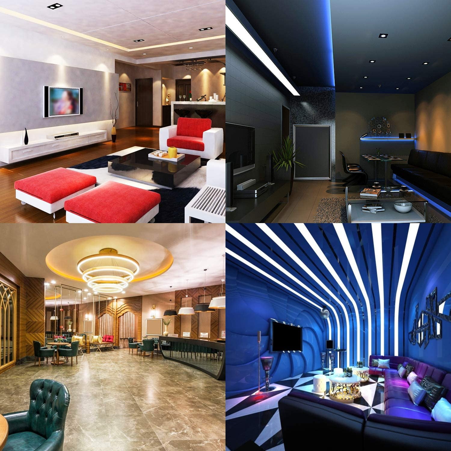 16.4ft/5M 5050 RGB Flexible LED Strip Lights for Home Party Holiday KTV Hotel+Remote Controller