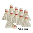 thumbnail image 4 of Rioff Volant de Badminton en Plumes de Canard, Durable et Résistant aux Intempéries / Rouge & Blanc, Lot de 10, 4 of 4