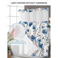 thumbnail image 4 of No Hook Cloth Fabric Shower Curtain with Snap in Liner, Blue Flower Waterproof Shower Curtains Set with See Through Top Window, Watercolor Floral Botanicals Tree Branch Bath Curtains Shower 36"x78", 4 of 6