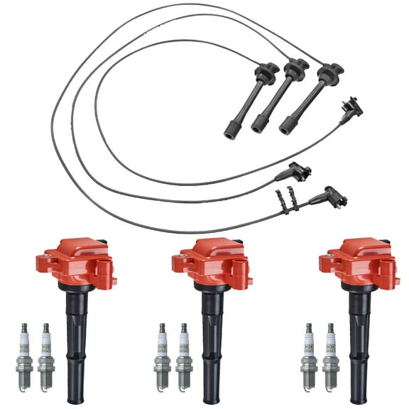 3 Energy ISA Ignition Coils, Wireset and 6 NGK Platinum Spark Plugs Compatible with 1996-2002 Toyota 4Runner 3.4L V6 Replacement for UF156