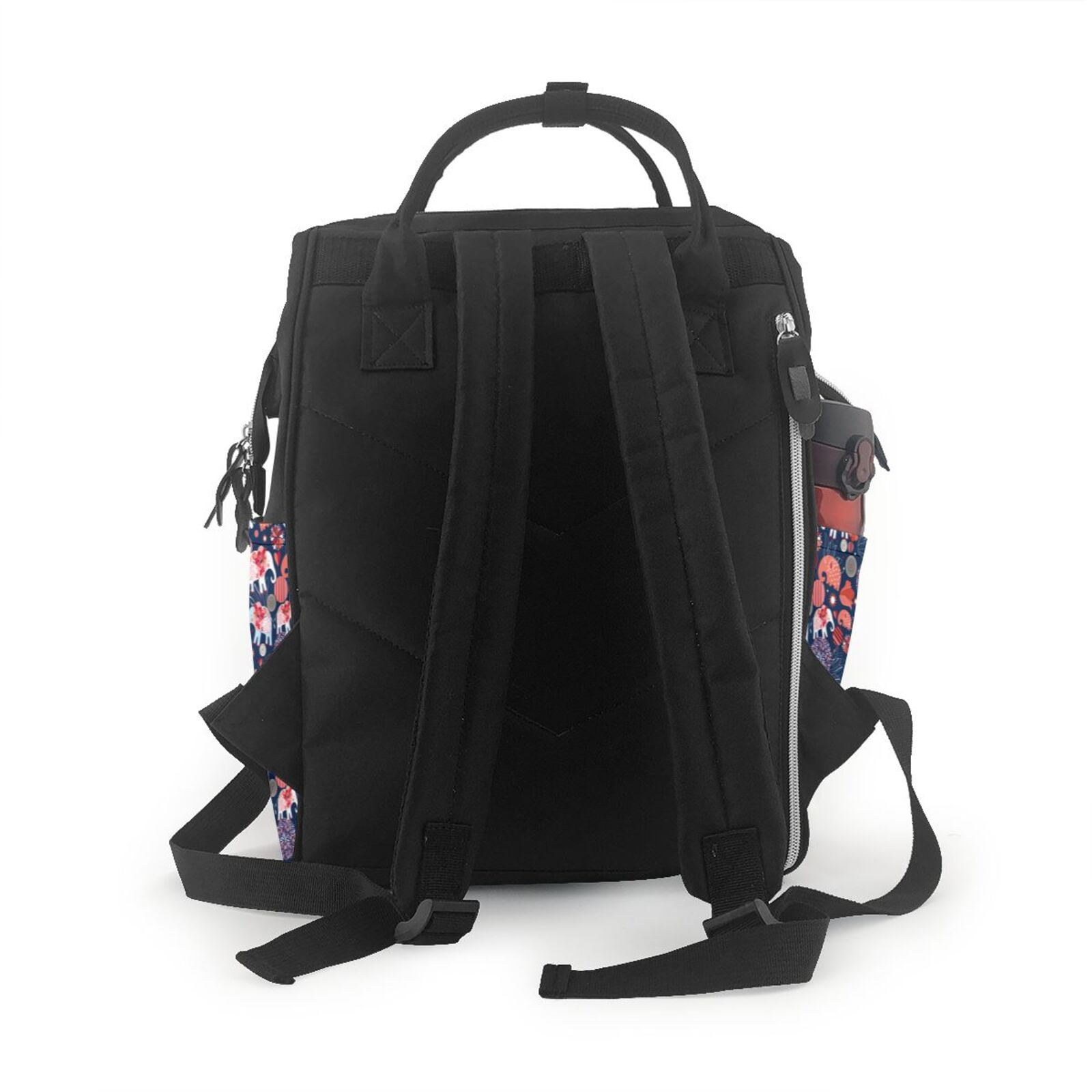 Fuzoiu Elephants Print Diaper Bag Backpack,Baby Essentials Travel Tote,Multi function Waterproof Diaper Bag, Travel Essentials Baby Bag - Unisex