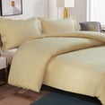 thumbnail image 3 of Queen 3-Piece Duvet Cover Set with 2 Pillow Shams, Brushed Microfiber, Easy Snap Zipper & Corner Ties, Khaki, Ntbay | Comforter Not Included, 3 of 6