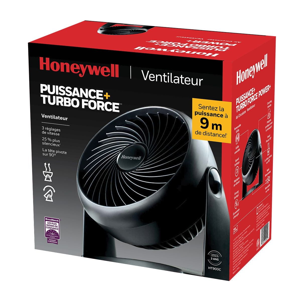 TurboForceᴹᴰ ventilateur HT900C Honeywell Ventilateur de 7 po