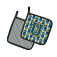 thumbnail image 2 of Carolines Treasures CJ1077-UPTHD Letter U Football Blue and Gold Pair of Pot Holders, 7.5HX7.5W, multicolor, 2 of 2
