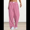 thumbnail image 4 of Pantalones Bóxer de Pijama A Rayas de Cuadros para Mujer, Cómodos y Bonitos con Bolsillos, Conjuntos de Otoño Y2K Rojo L, 4 of 9