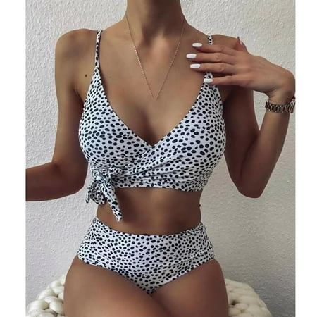 IDALL Bikini Sets Bathing Suit Women Bandeau Bandage Bikini Set Push-Up Brazilian Swimwear Beachwear Swimsuit Womens Swimsuits Micro Bikini White M
