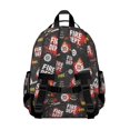 thumbnail image 3 of Fireman and Helmet Black Pattern Backpack for School, Cute School Bag with Adjustable Shoulder Straps and Padded Back, 15.25"x11.5"x5.25", 3 of 5