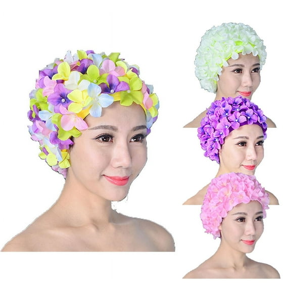 Yoyauz Flower Swimming Cap Petal Hair Hair Care with Floral Swimming Swimming Swimming Gombado Hat