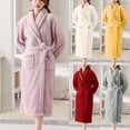 thumbnail image 2 of Winter Fleece Robe for Women Shawl Collar Fuzzy Warm Soft Kimono Bathrobe Long Sleeve Nightgown Sleepwear with Pockets, 2 of 9