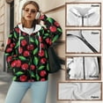 thumbnail image 6 of SCRAWLGOD Cherry Womens Hoodie Zip Up Sweatshirt Women Plus Size 3XL Clothing with Pockets Women Oversized Jacket Elastic Sportswear Hoodies for Women Park, 6 of 7