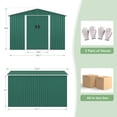 thumbnail image 6 of HOGYME 9' x 10' Outdoor Metal Storage Shed, Garden Tool Storage Shed for Backyard, Patio, Lawn, Green, 6 of 11
