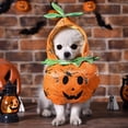thumbnail image 5 of Aoznliie Dog Clothes, Halloween Pumpkin Furry Outfit for Small Dogs, 9.8x15.7 inch Soft Pet Costume for Party, Orange, 5 of 7