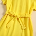 thumbnail image 4 of Vedolay Little Girl Dress Little Girls Summer Sleeveless Dress Causal Floral Beach Sundress Tiered Swing Princess Dress with Ruffle Sleeve,Yellow 6-7 Years, 4 of 5