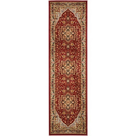 SAFAVIEH Lyndhurst Miranda Traditional Bordered Runner Rug, Red/Black, 2'3" x 14'