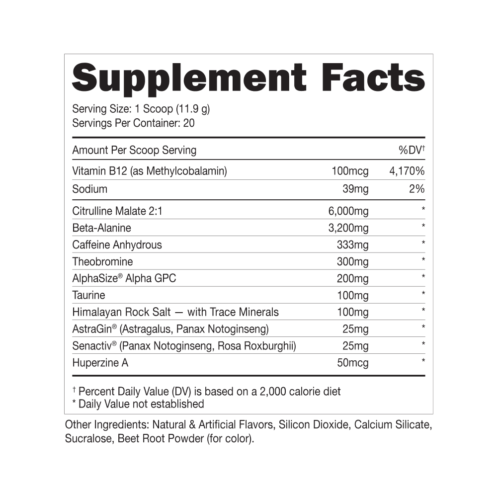 Bucked Up Woke AF Pre-Workout Powder, Increased Energy, Cherry Candy, 333 mg Caffeine, 20 Servings