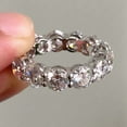 thumbnail image 3 of 2Ct Round Cut Lab-Created Moissanite Eternity Wedding Band Ring In 14K White Gold Plated, 3 of 4