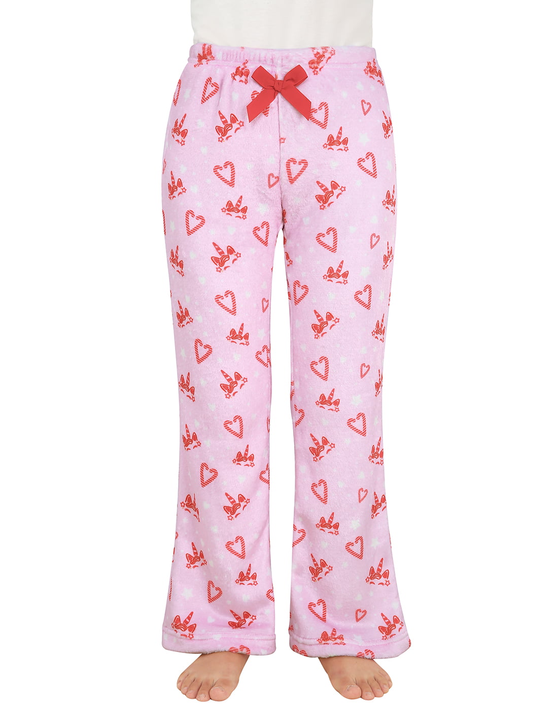HDE Girl's Fleece Pajama Pants Kids Soft Sleepwear Casual Fuzzy Plush PJ Bottoms 