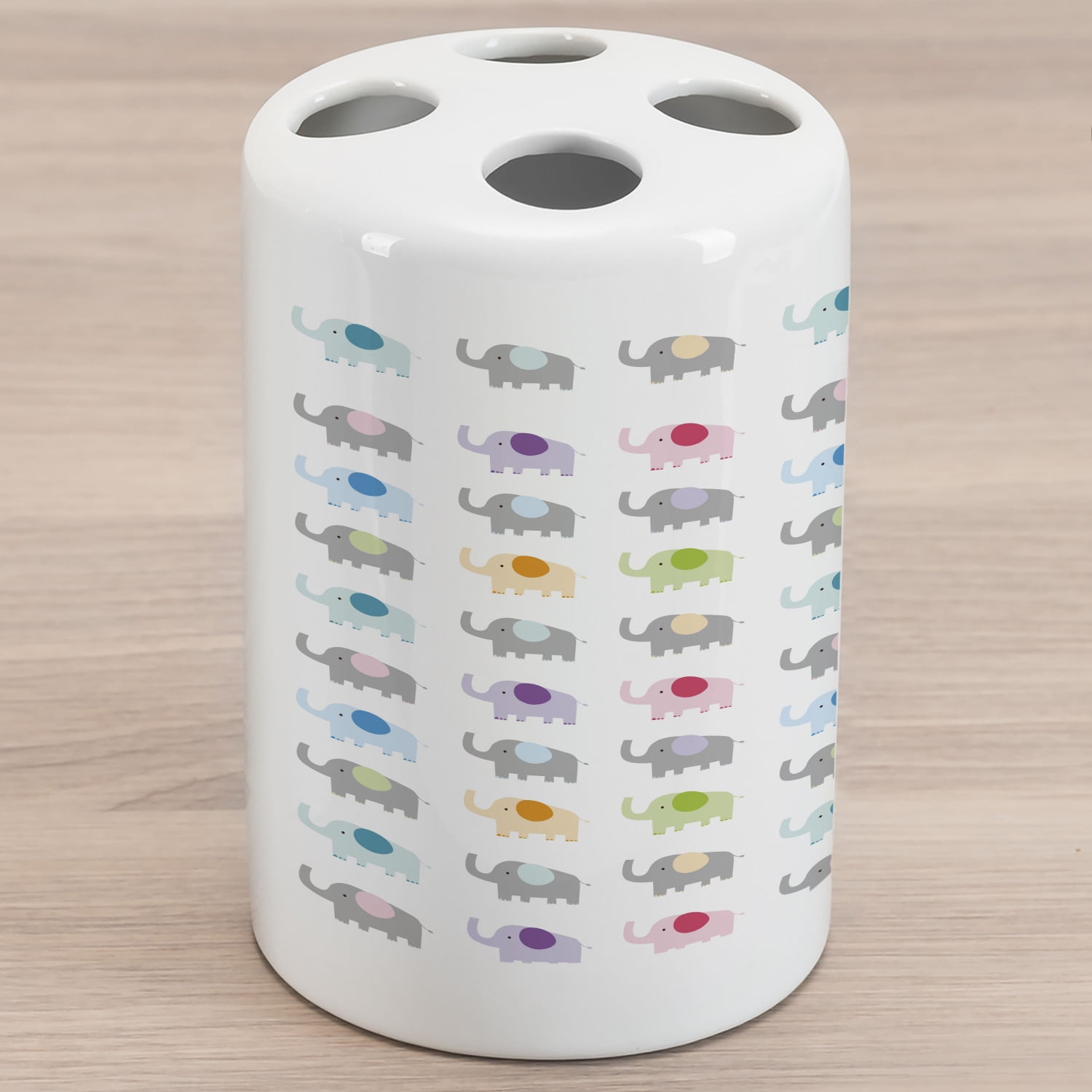 Cartoon Ceramic Toothbrush Holder, Elephants in Various Color