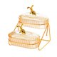 thumbnail image 5 of Plato de frutos secos Platos de aperitivos con tapa Organizador Bandeja decorativa para frutos secos para el hogar Amber 2 niveles, 5 of 9