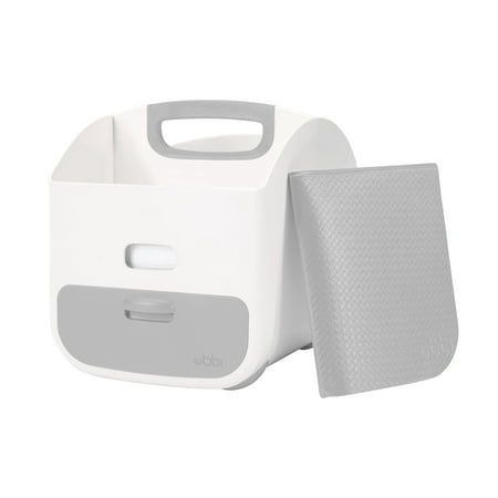 Ubbi Portable Baby Diaper Organizer Station & Folding Changing Mat to Aid Adults in Diapering, Gray