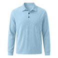 thumbnail image 5 of Men's Corduroy Pullover Polo Shirt Long Sleeve Slim Fit Business Casual Golf Top, 5 of 8