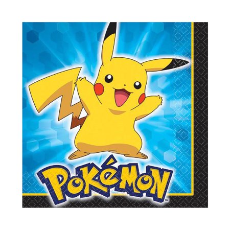 Pokemon Party Supplies 32 Pack Beverage Napkins